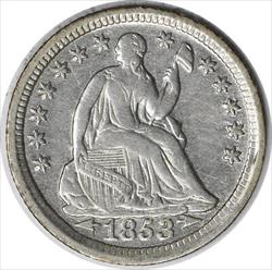 1853 Liberty Seated  Half Dime Arrows AU Uncertified #1125