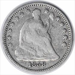 1858 Liberty Seated  Half Dime Inverted Date FS 302 F Uncertified #1042