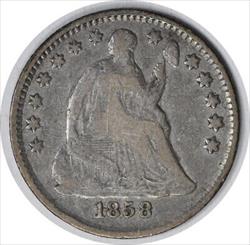 1858 Liberty Seated  Half Dime Inverted Date FS 302 F Uncertified #152