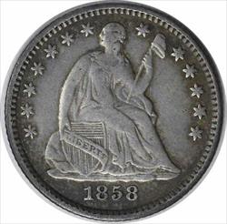 1858/Inverted Date Liberty Seated  Half Dime FS 302 EF Uncertified #200