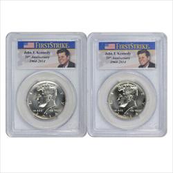 2014 P&D Kennedy Half 50th Anniversary Uncirculated Set SP67 PCGS First Strike