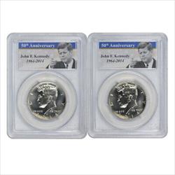 2014 P&D Kennedy Half 50th Anniversary Uncirculated Set SP67 PCGS Photo Labels