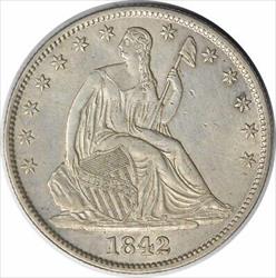 1842 O Liberty Seated  Half  Medium Date AU Slider Uncertified #304
