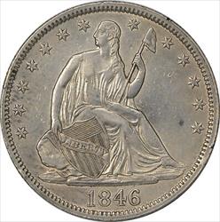 1846 Liberty Seated Half  Tall Date AU Uncertified #1219