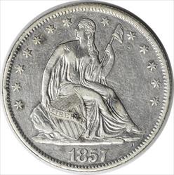 1857 O Liberty Seated Half  AU Uncertified #159