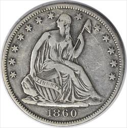 1860 O Liberty Seated  Half  VF Uncertified #311