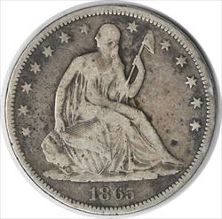 1865 S Liberty Seated  Half  VG Uncertified #1031