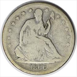 1866 S Liberty Seated Half  Motto VG Uncertified #930