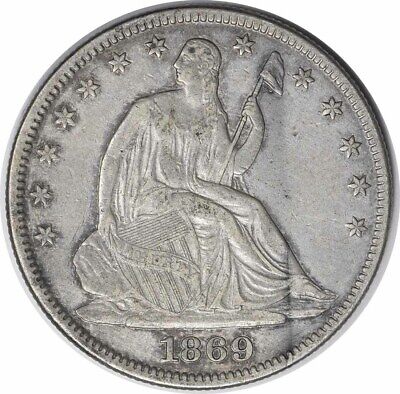 1869 Liberty Seated Half  AU Uncertified #318