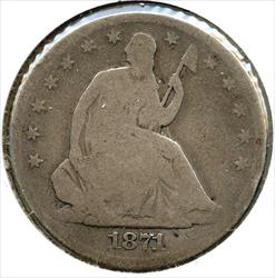 1871 S Seated Liberty  Half   San Francisco Mint  CC370