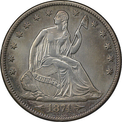 1874 Liberty Seated Half  Arrows AU Uncertified #1019