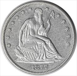 1877 Liberty Seated Half  AU Uncertified #341