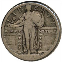 1918 S Standing Liberty  Quarter  San Francisco Mint  CC392