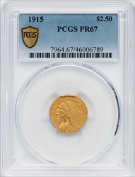 1915 $2.50 PCGS Secure Proof Indian Quarter Eagles PCGS PR67