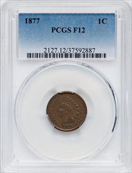 1877 1C BN Indian Cents PCGS F12