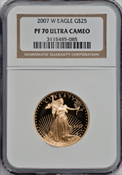 2007-W $25 Half-Ounce Gold Eagle PR DC Modern Bullion Coins NGC MS70