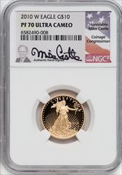 2010-W $10 Quarter-Ounce Gold Eagle PR DC Modern Bullion Coins NGC MS70