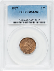 1867 1C RB Indian Cents PCGS MS63