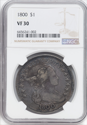 1800 S$1 Early Dollars NGC VF30