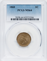 1860 1C Indian Cents PCGS MS64