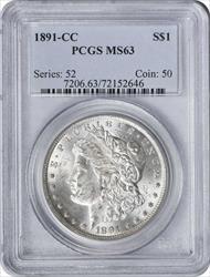 1891-CC Morgan Silver Dollar MS63 PCGS