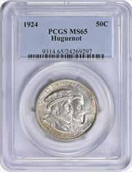 Huguenot Commemorative Silver Half Dollar 1924 MS65 PCGS