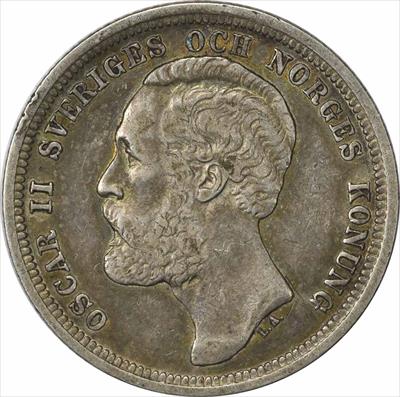 1880 EB Sweden 1 Krona KM747 EF Uncertified #1112
