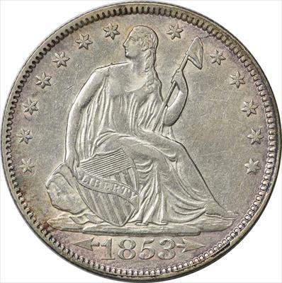1853 Liberty Seated Silver Half Dollar DDR FS-802 AU Uncertified #1215