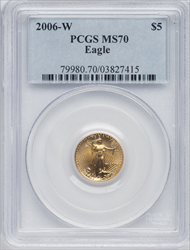 2006-W $5 Tenth-Ounce Gold Eagle MS Modern Bullion Coins PCGS MS70