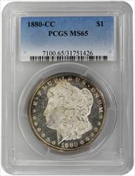 1880-CC $1 Morgan Dollar PCGS MS65 Nice Semi Color PL