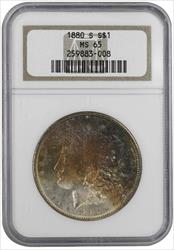 1880-S $1 Silver Morgan Dollar NGC MS65 Old Holder Super Color