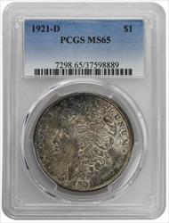 1921-D $1  Morgan Dollar PCGS MS65