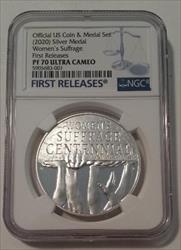 2020 Women's Suffrage Silver Medal Proof PF70 UC NGC First Releases
