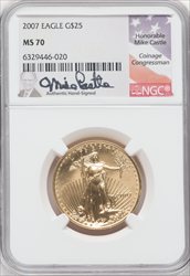 2007 $25 Half-Ounce Gold Eagle MS Modern Bullion Coins NGC MS70
