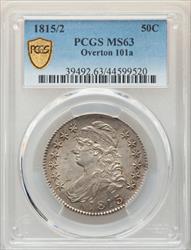 1815/2 50C PCGS MS63 Capped Bust Half Dollar O-101a