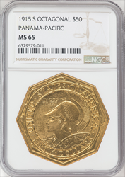 1915-S $50 OCTAGONAL Commemorative Gold NGC MS65