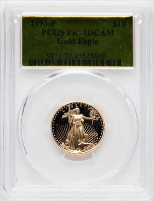1993-P $10 Quarter-Ounce Gold Eagle PR DC Modern Bullion Coins PCGS MS70