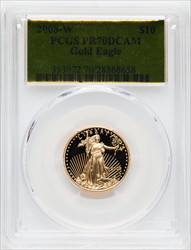 2008-W $10 Quarter-Ounce Gold Eagle PR DC Modern Bullion Coins PCGS MS70