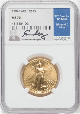 1994 $25 Half-Ounce Gold Eagle MS Modern Bullion Coins NGC MS70