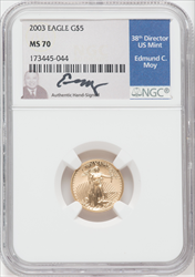 2003 $5 Tenth-Ounce Gold Eagle MS Modern Bullion Coins NGC MS70