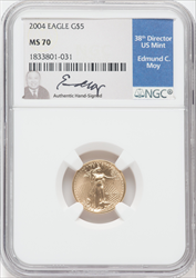 2004 $5 Tenth-Ounce Gold Eagle MS Modern Bullion Coins NGC MS70
