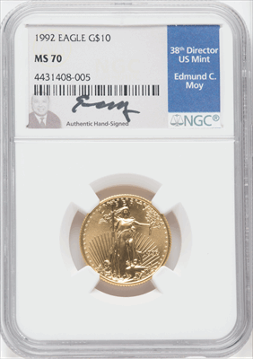 1992 $10 Quarter-Ounce Gold Eagle MS Modern Bullion Coins NGC MS70