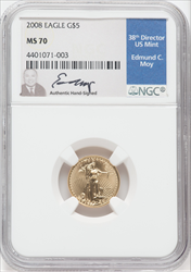 2008 $5 Tenth-Ounce Gold Eagle MS Modern Bullion Coins NGC MS70