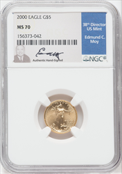 2000 $5 Tenth-Ounce Gold Eagle MS Modern Bullion Coins NGC MS70