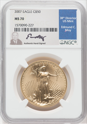 2007 $50 One-Ounce Gold Eagle MS Modern Bullion Coins NGC MS70