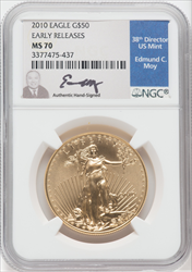 2010 $50 One-Ounce Gold Eagle First Strike MS Modern Bullion Coins NGC MS70