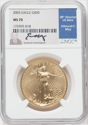 2003 $50 One-Ounce Gold Eagle MS Modern Bullion Coins NGC MS70