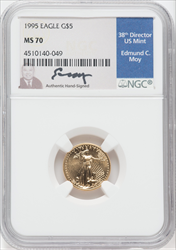 1995 $5 Tenth-Ounce Gold Eagle MS Modern Bullion Coins NGC MS70