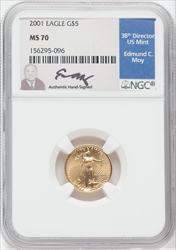 2001 $5 Tenth-Ounce Gold Eagle MS Modern Bullion Coins NGC MS70