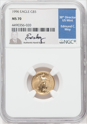 1996 $5 Tenth-Ounce Gold Eagle MS Modern Bullion Coins NGC MS70